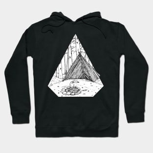 retro camping fire| into the woods camping Hoodie